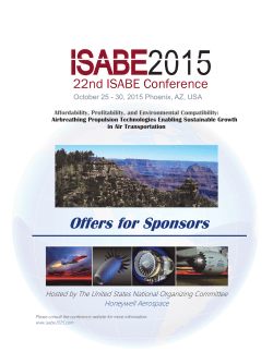 Offers for Sponsors - 22nd ISABE Conference - October 25
