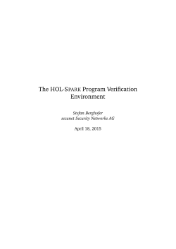 The HOL-SPARK Program Verification Environment