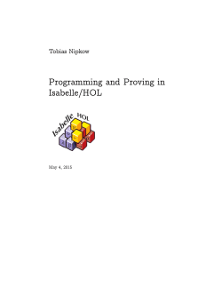 prog-prove: Programming and Proving in Isabelle/HOL