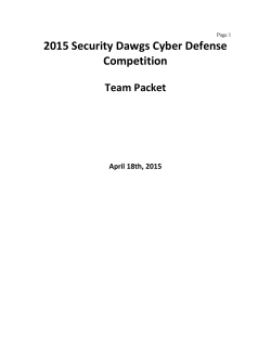 2015 Security Dawgs Cyber Defense Competition