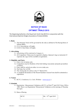 notice of race - ISA Youth Nationals 2015