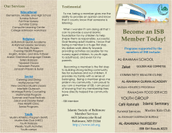Become an ISB Member Today! - Islamic Society of Baltimore