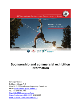 Sponsorship and commercial exhibition information