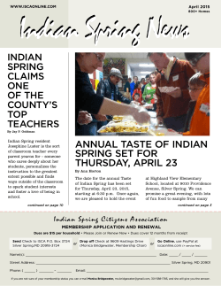 annual taSte Of IndIan SprIng Set fOr thurSday