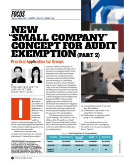 New &acirc;Small CompaNy&acirc; CoNCept for audit exemptioN(part 2)