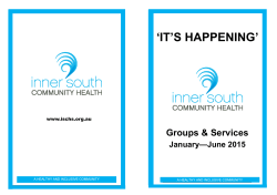 `IT`S HAPPENING` - Inner South Community Health Service