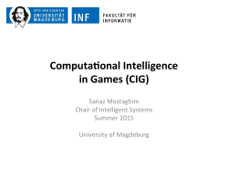 ComputaÂºonal Intelligence in Games (CIG)