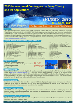 Call For Papers - International Journal of Fuzzy Systems