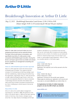 Breakthrough Innovation at Arthur D. Little