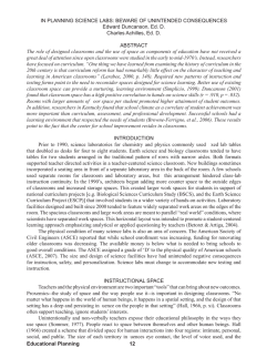 Educational Planning 12 IN PLANNING SCIENCE LABS: BEWARE