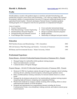 Curriculum Vitae - Industrial and Systems Engineering
