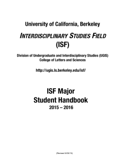 (ISF) ISF Major Student Handbook