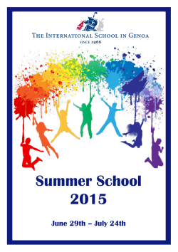Summer School 2015 - The International School in Genoa