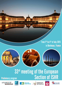 Book 1 - 33rd Annual Meeting of the European Section of the ISHR