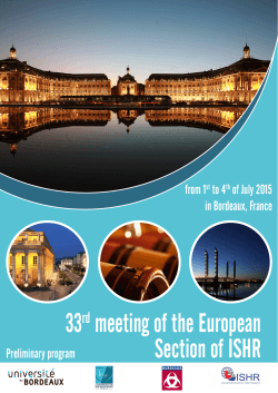Program  - 33rd Annual Meeting of the European Section of the