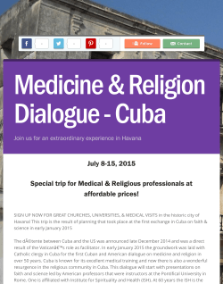 Medicine & Religion Dialogue â Cuba - ISH-TMC