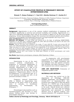 study of coagulation profile in pregnancy induced hypertension (pih)