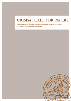 CRISIS4 | CALL FOR PAPERS