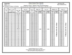 Salat Schedule. - Islamic Center of Fredericksburg (ICF)