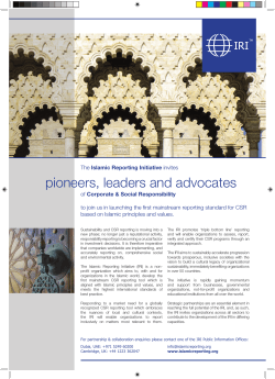 pioneers, leaders and advocates - CSR Islamic Reporting Initiative