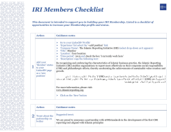 IRI Members Checklist - CSR Islamic Reporting Initiative