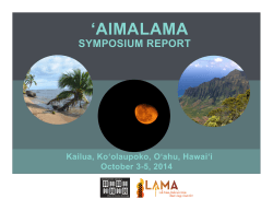 Ê»Aimalama Symposium Report