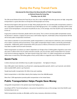 Dump the Pump Transit Facts
