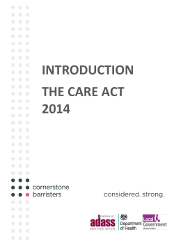 Care Act 2014 introduction B