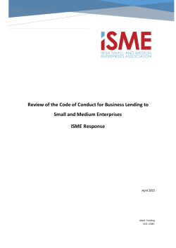Review of the Code of Conduct for Business Lending to