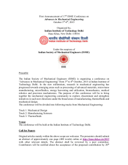 First Announcement - Indian Institute of Technology Delhi