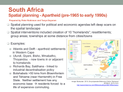 South Africa: Spatial planning â Apartheid