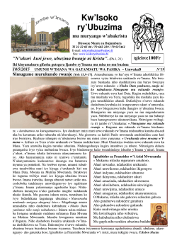 Kw`Isoko ry`Ubuzima mu muryango w`abakristu