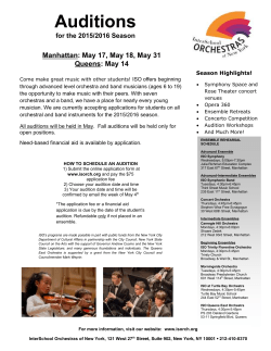 Audition Flyer - InterSchool Orchestras of New York