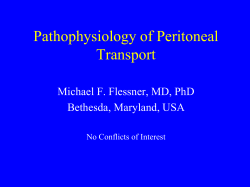 Pathophysiology of Peritoneal Transport