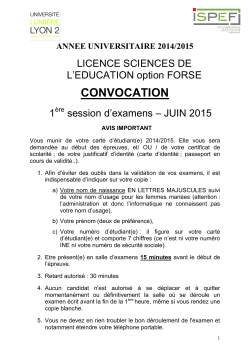 convocation juin 2015 licence 3 a distance