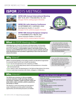 ISPOR 2015 MEETINGS