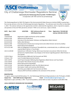 City of Chattanooga Stormwater Regulations Seminar
