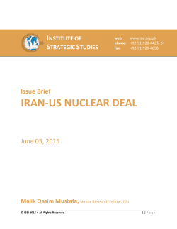 IRAN-US NUCLEAR DEAL - Institute of Strategic Studies Islamabad