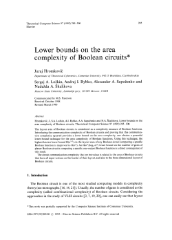 Lower bounds on the area complexity of Boolean circuits*