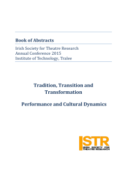 Book of Abstracts - Irish Society for Theatre Research