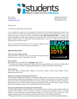 Beach Week Parent Letter (April 2015)