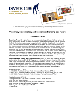 Conference Plan - ISVEE 14 Yucatan 2015