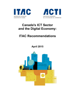 Canada`s ICT Sector and the Digital Economy : Recommendations