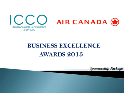 BUSINESS EXCELLENCE AWARDS 2015