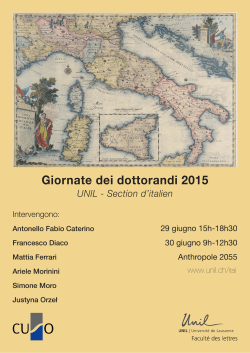 Giornate dei dottorandi 2015 UNIL