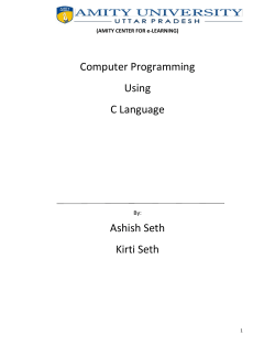 Computer Programming Using C Language Ashish Seth Kirti Seth