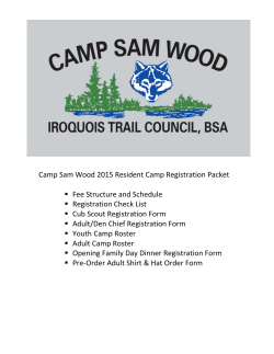 2015 Camp Sam Wood Registration Packet