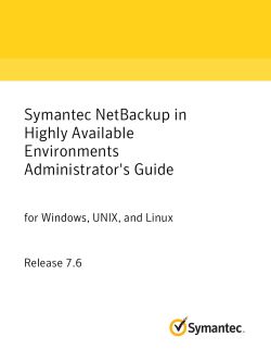 NetBackup in Highly Available Environments Administrator`s Guide