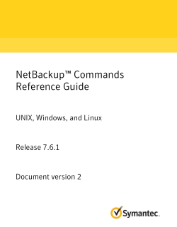NetBackupâ¢ Commands Reference Guide: UNIX, Windows, and