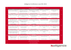 itelligence Conference June 9th 2015